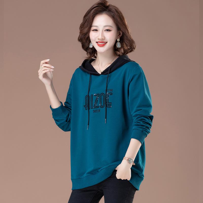 Plus Size Hooded Sweatshirt for Women: 2025 Spring & Autumn Fashion for Middle-Aged Moms
