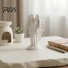 Durable PLA Statue 3D Printed Hooded Angel Figurine, Elegant White Winged Statue, Decor European Style Minimalist Desktop Sculpture for Home Office