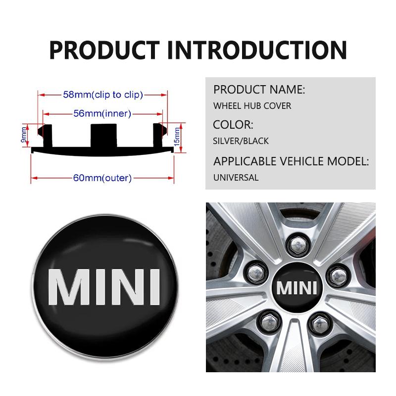 4pcs 56mm Car Wheel Hub Cover Auto Universal Accessories For MINI Countryman Paceman R56 R50 R53 R58 R59 R57 Clubman wq32