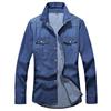 2026 Frühling Herren Slim Fit Jeanshemden Herren Freizeit Unifarben Langarm Baumwollhemden Herren Jeanshemd Mode Cowboyhemd 4XL