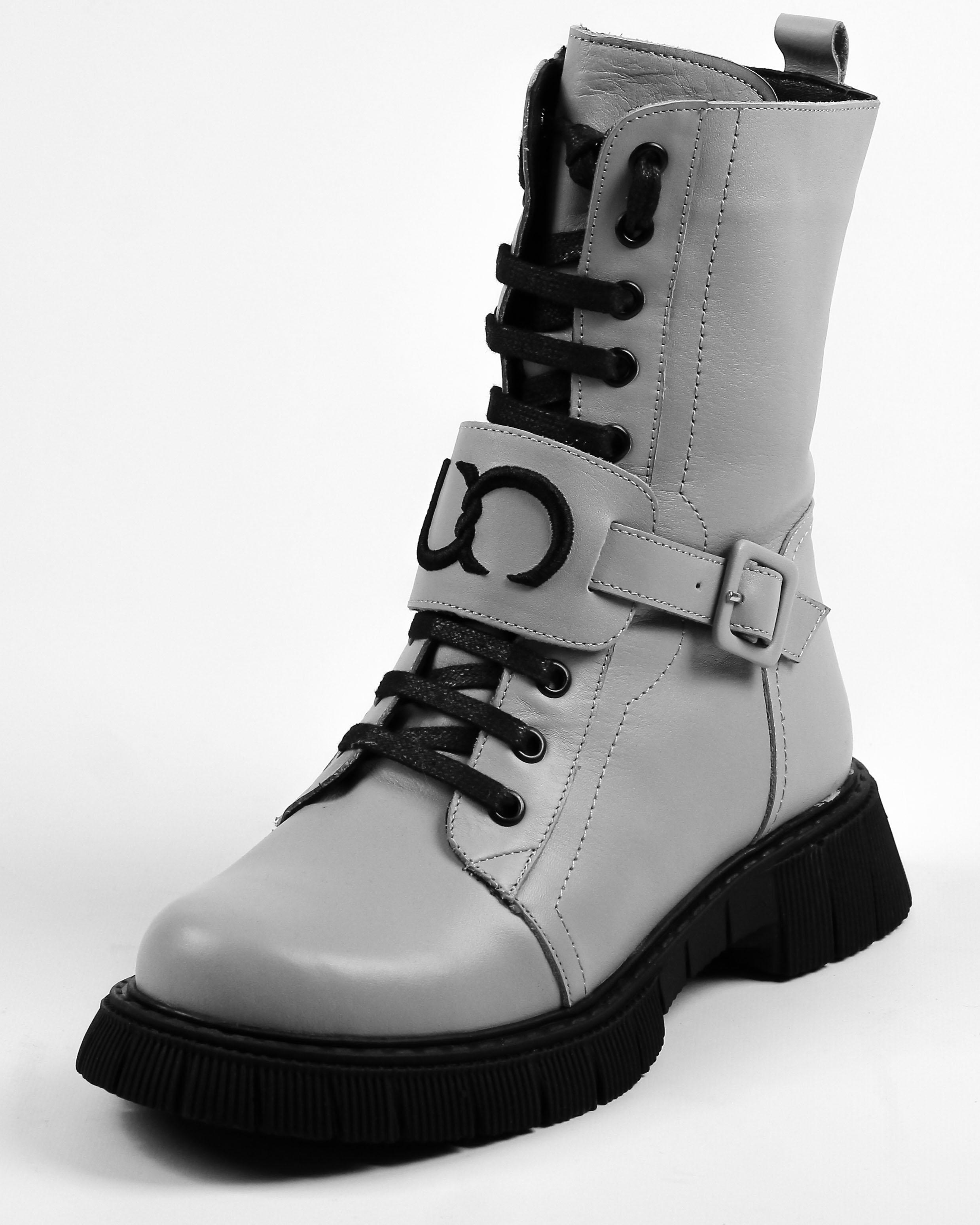 

Черевики зі шнурівкою Guero 182227 Сірі шкіра 36 сірий колір