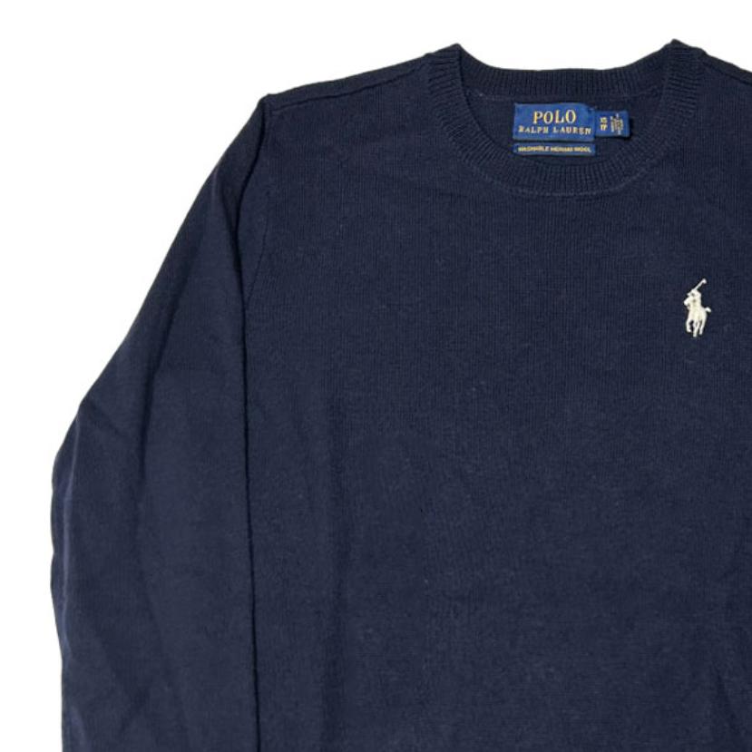 Polo Ralph Lauren FW22 Logo Embroidered Print Solid Color Crew Neck Long Sleeve Sweater Women Sweater Dark-Blue 211685218-002
