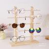 Wooden Eyeglass Storage Rack Household Sunglasses Glasses Display Rack Organizer Perforation-free Multi-functional Desktop