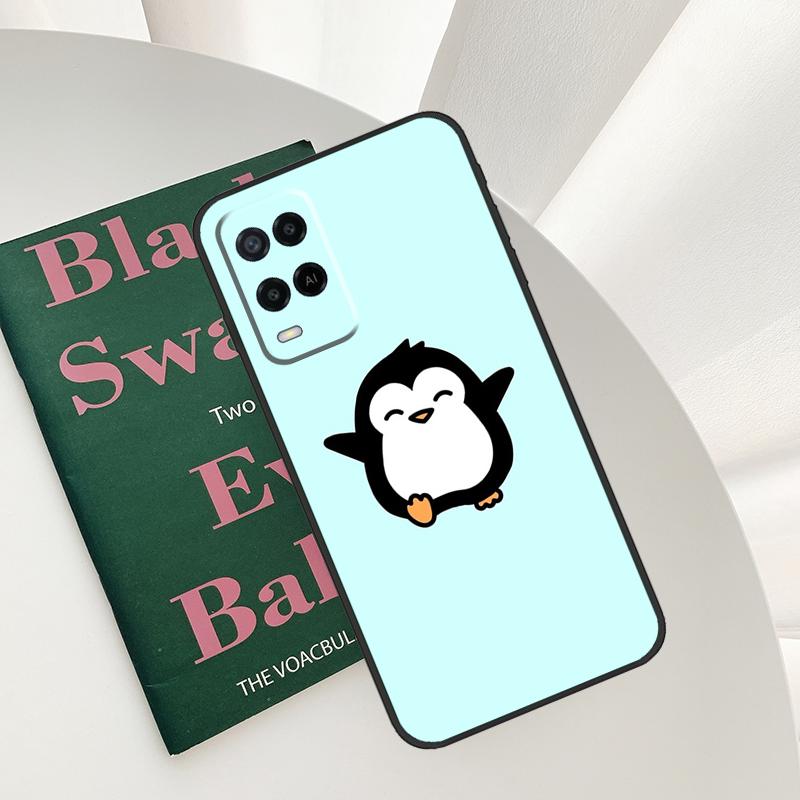 Cartoon Penguin Case For Oppo A15 A16 A17 A52 A72 A76 A96 A54 A74 A94 A54S A57S A58 A78 A98 A57 A77 Cover