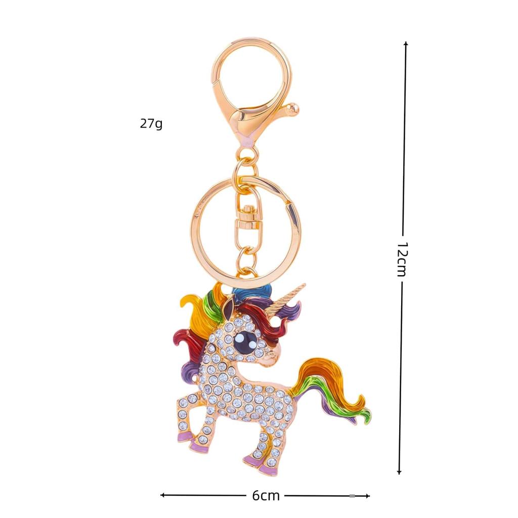 PYNASA Rhinestone Unicorn Keychain for Women, Cute Unicorn Animal Key Holder Accessory, Gift for Car, Backpack, Bag, Tag, Charm, Rainbow