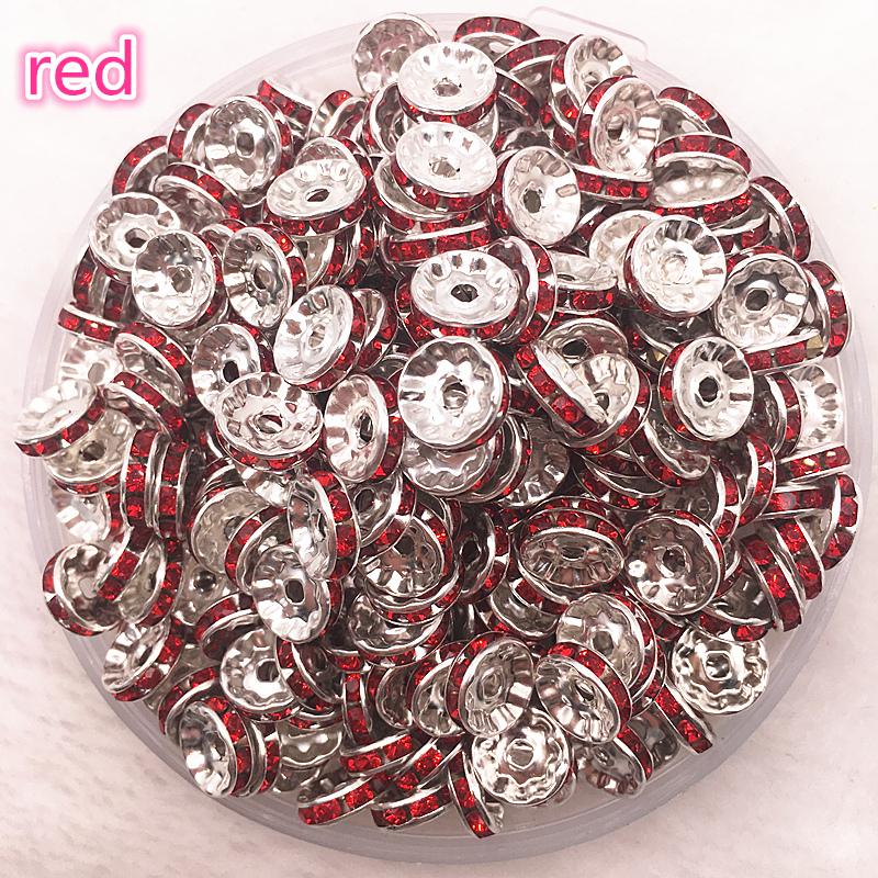 NEW 30pcs 10mm Czech Crystai Rhinestone Glass Round Loose Spacer Beads for Jewelry Making DIY Bracelet Necklace