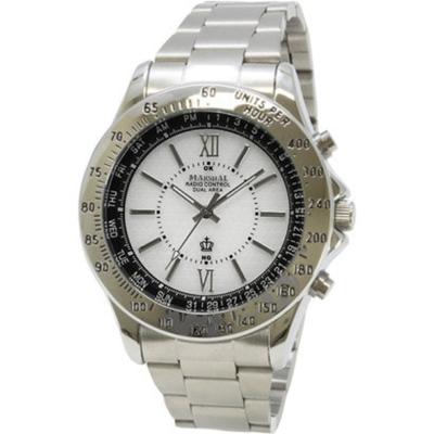 J-AXIS Men's MR82-W (Analog Radio Sun Flame) Round Watch Silver Analog