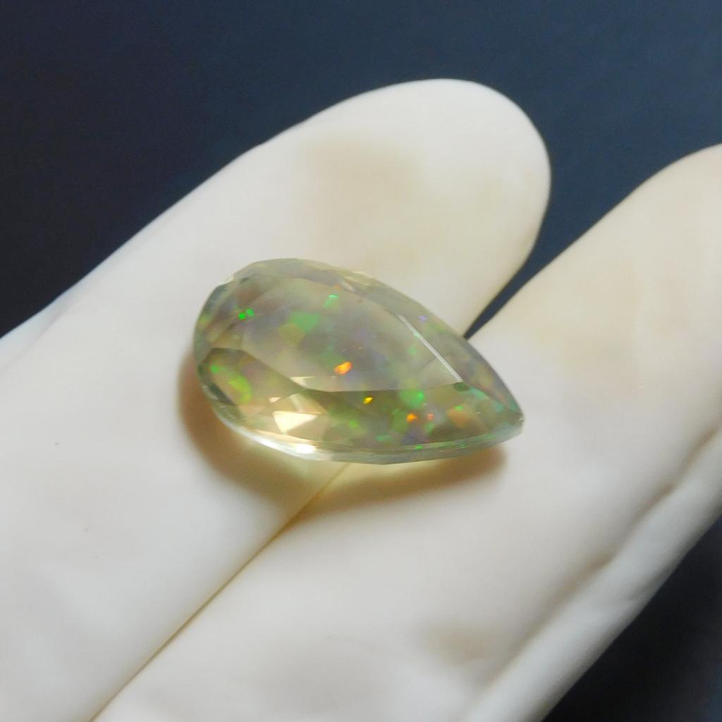 Excellent Lab Created Opal 9.10 Ct Pear Certified Loose Gemstone
