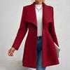 Women's Fashion Lapel Button Slim-Fit Wool Coat for Autumn Winter