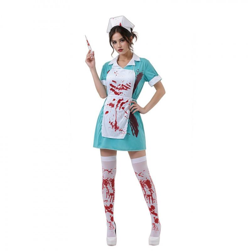 Masquerade Cosplay Funny Horror Bloody Doctor Nurse Party Game Costume