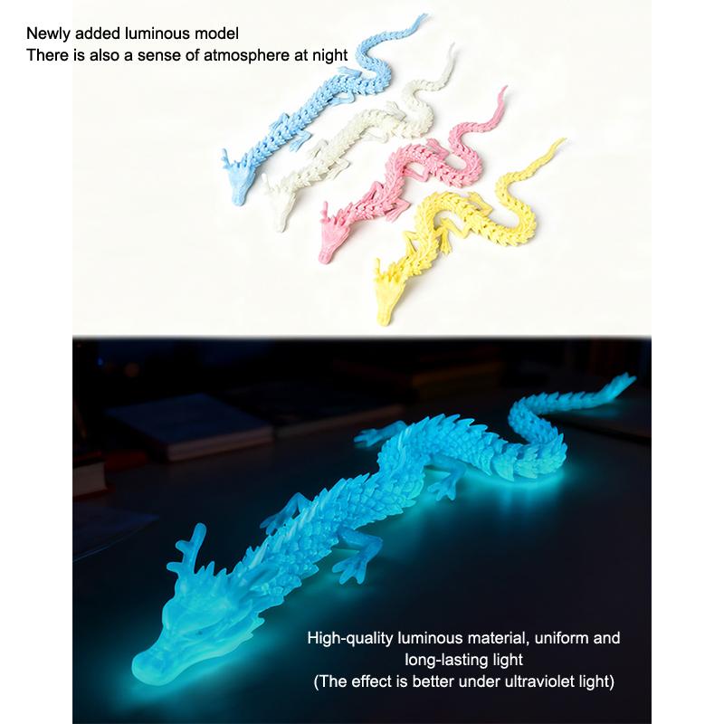 3D Printed Conjoined Dragon Ornaments, Movable Cartoon, Creative Dragon Plants, Rockery, Fish Tank Landscaping