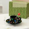 Nordic Style Coffee Cup with Spoon Cup and Saucer High Value Creative Ceramic Cup Office Water Cup Girls Souvenir