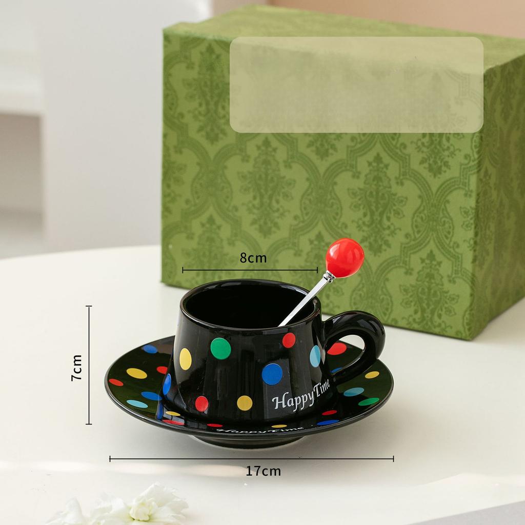 Nordic Style Coffee Cup with Spoon Cup and Saucer High Value Creative Ceramic Cup Office Water Cup Girls Souvenir