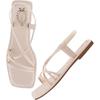 Shoetopia Casual Cream Flat Sandals For Women & Girls /Eu40