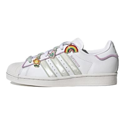 Superstar Lace Jewels - Weiß Lila Damen Sneakers Cloud-White Linen-Green Bliss-Lilac GY9867