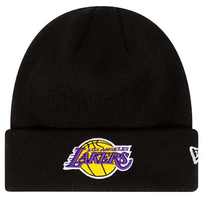 Essential Cuff Beanie Los Angeles Lakers Hat, Mens Black Cap