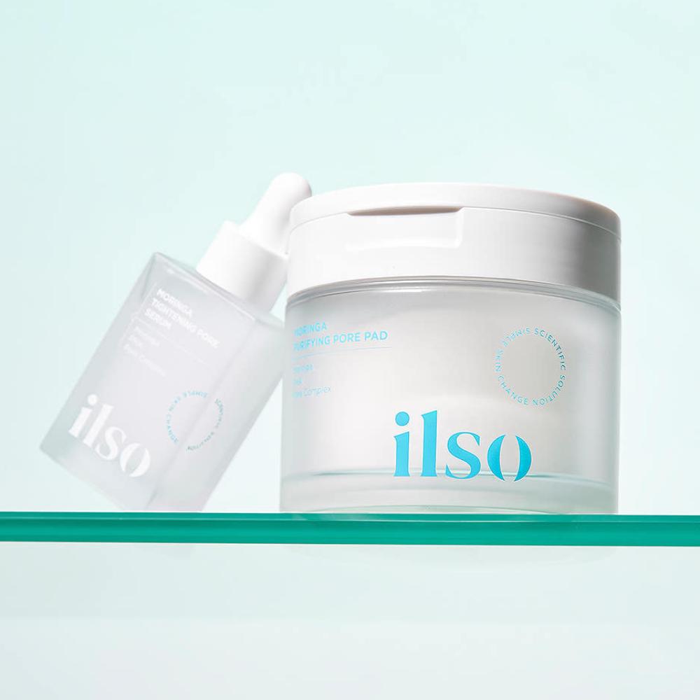 Ilso Pore Tightening Moringa SET (Moringa Pad 60 Sheets 160ml + Moringa Tightening Pore Serum 30ml)