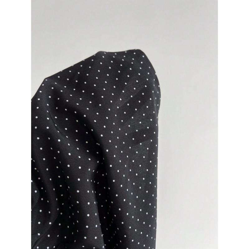 Women Casual Fashion Polka Dot U Neck Waist Cinched Short Sleeve T Shirt