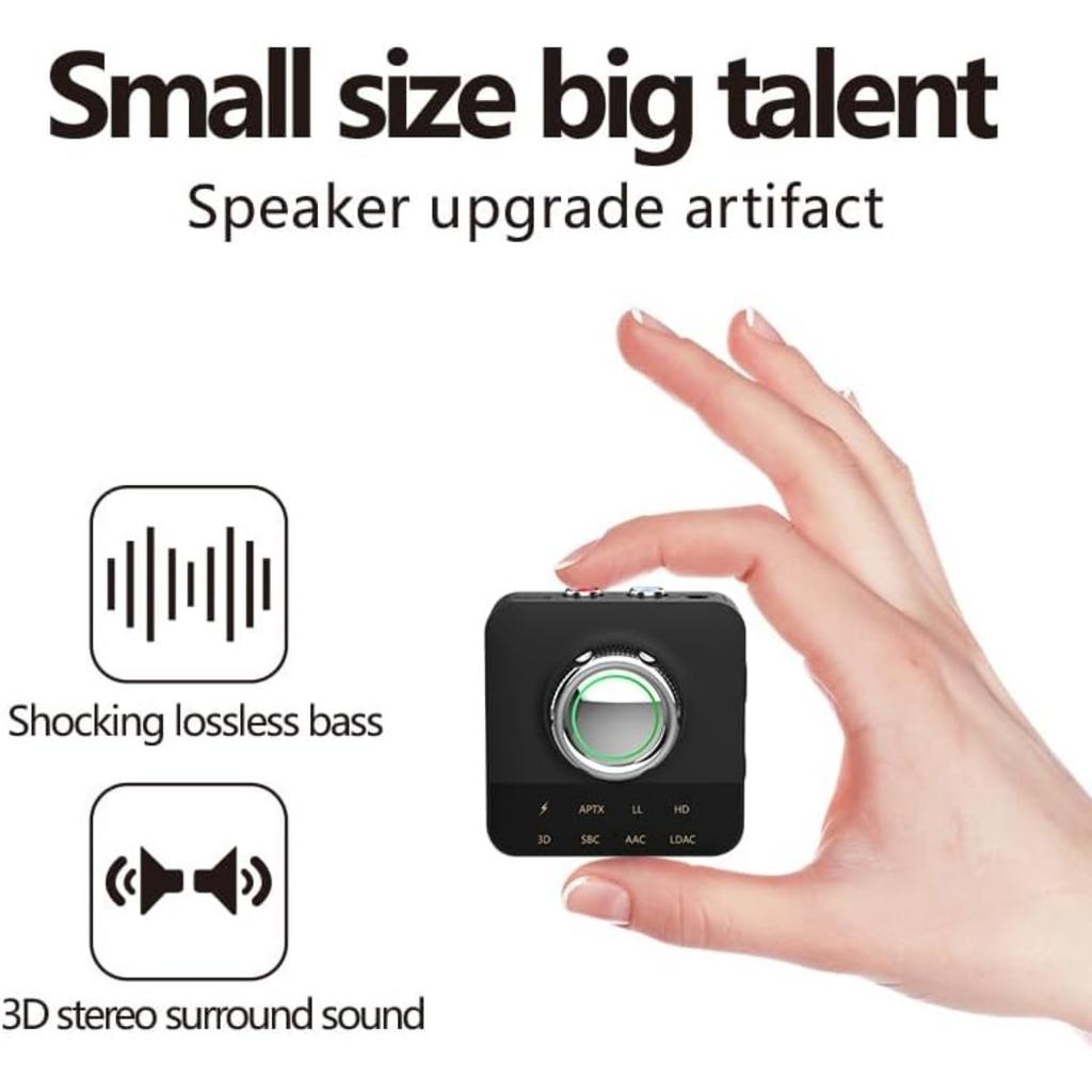 Bluetooth Audio Receiver, with LDAC/APTX Low Latency/APTX HD/AAC/SBC, Wireless RCA Audio Adapter with 3.5mm Jack/RCA Out for Hi Res Music Streaming