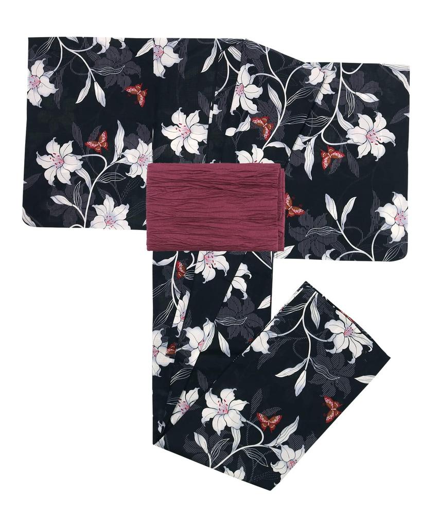 Yukata Set Girls Junior Retro C Change Weave Set Heiko Girls Yuri Yuri [KYOETSU] 2dílný (Yukata, Obi) (10. Vyšetření, 130 cm)