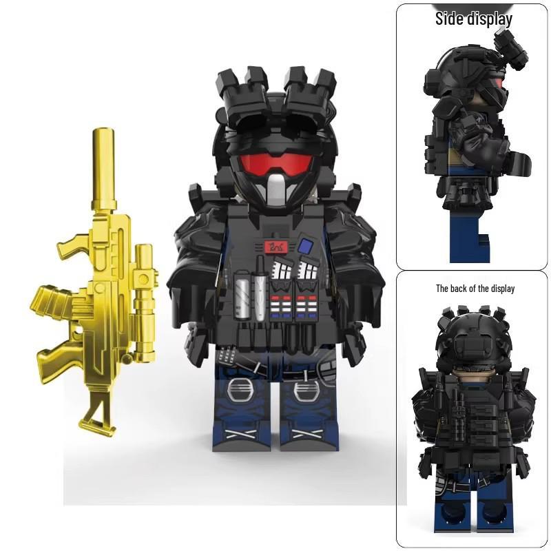 Delta Action Gold Rose Red Wolf Iron Mask Judge Weilon GTI Agent Military Block Figure Toy