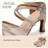 Sapatos de Dança Latina Femininos Strass Salão Salsa Bachata Casamento Performance Sapatos de Dança