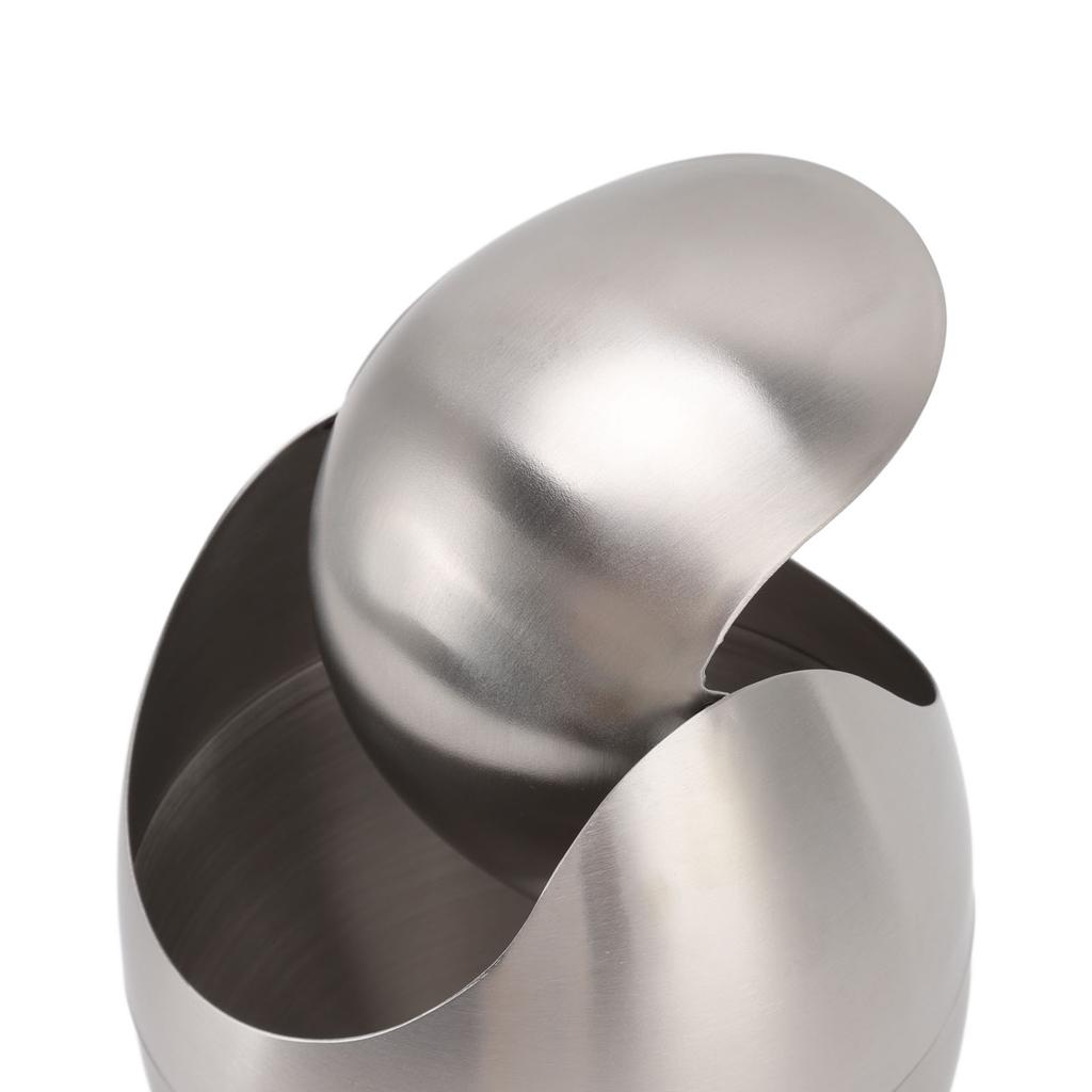 Stationary Trash Can, Egg-Shaped Stainless Steel Space-Saving Countertop Trash Can for Kitchen for Bedroom