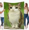 Mystic Tuxedo Cat Pattern Printing Flannel Blanket Nap Blanket Personality Soft Study Halloween Gift Comfort Your Home Cozy