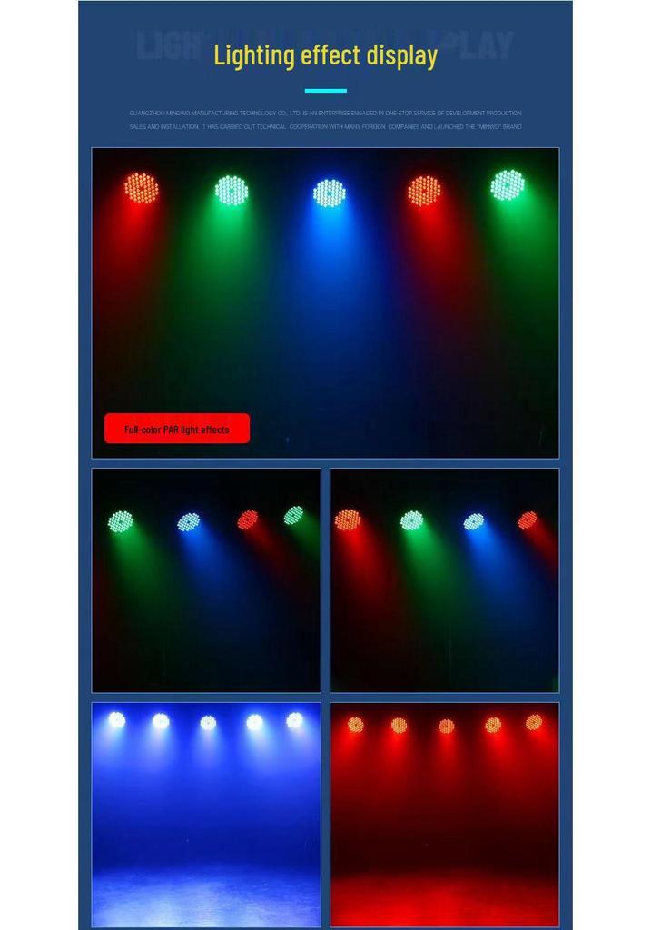 54-Piece 3W Full Color LED Stage Lights for Weddings and Events