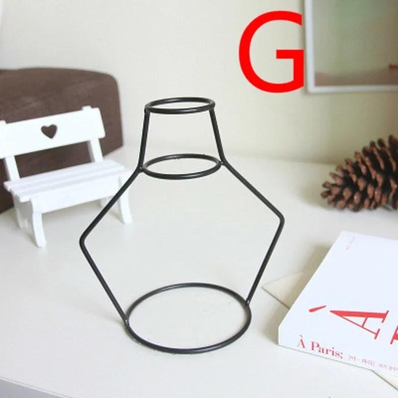 Abstract Black Lines Minimalist Abstract Iron Vase Dried Flower Vase Racks Nordic Flower Ornaments Home Party Decoration Vase