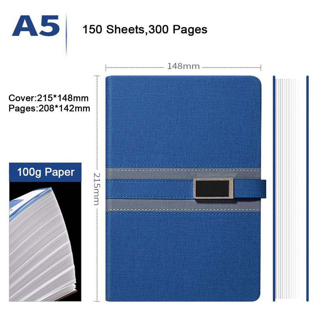 A5 Business-Notizblock aus Stoff, Besprechungsprotokollbuch, Arbeitsnotizbuch, Tagesplaner, Studentenlernnotizen, Tagebuch, 150 Blatt, 300 Seiten