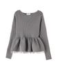 Natural Beauty Basic Volume Peplum Knit Gray Women's Sweater,