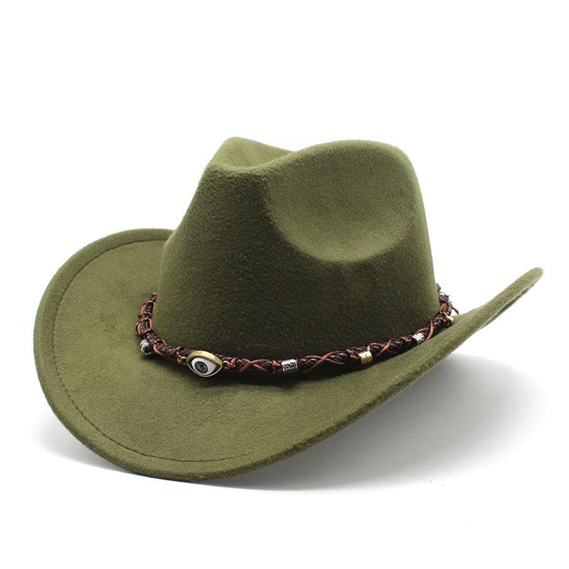 Versatile Western Cowboy Hat Rolled Brim Hat Men'S And Women'S Tibetan Top Hat