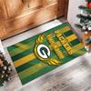 Green Bay Packers Crystal Velvet Rug, Custom Name Text Personalized Non‑Slip Floor Mat for Home Decor Gift