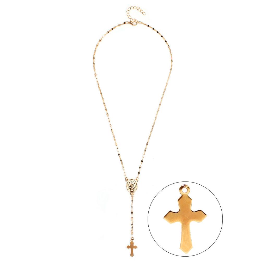 Three-color Cross Virgin Necklace, European and American Women's Popular Pendant Jewelry