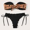 2024 Leopard Print Lace-Up Bikini: Women's European & American Style