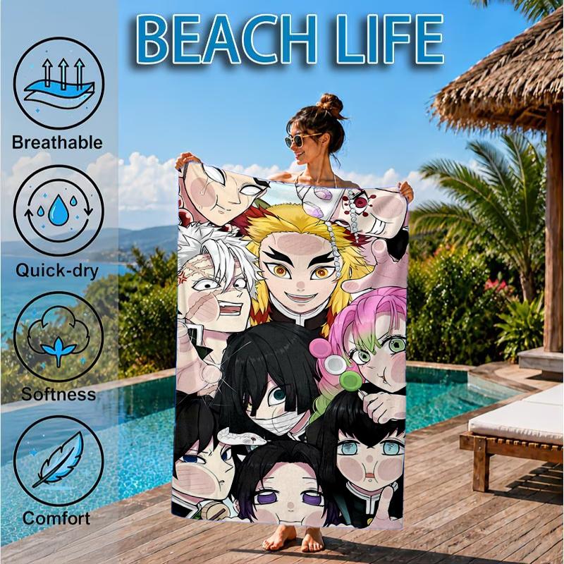 Anime Samurai Warrior's Journey Beach Towel, Microfiber Beach Towel, Perfect For Pool, Beach, Travel, Home Decor Beach Party Fan Gifts