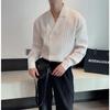 Spring Autumn New Fashion Tailored Collar Long Sleeve Solid Cardigan Men's Clothing Korean Loose Trend All-match Hip Hop Shirts