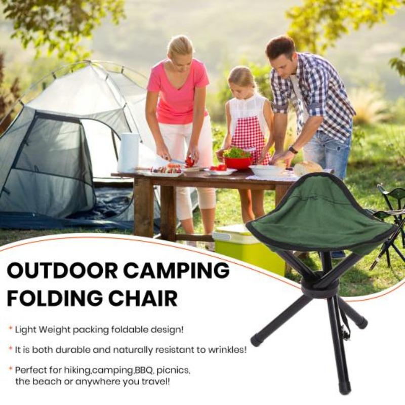 Utomhus hopfällbar pall Bärbar Lätt hopfällbar Picknick Jakt Fiske Camping Backpacking Vuxna 3-bent stativstol