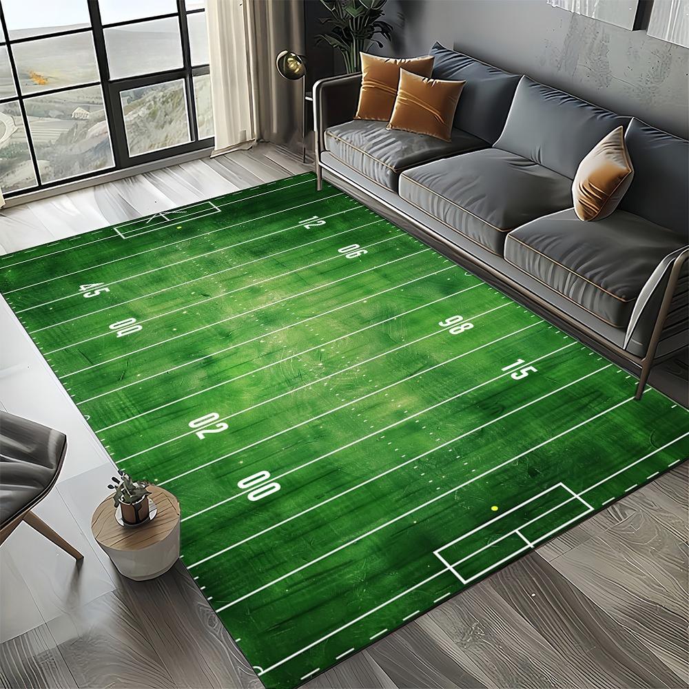 

American Football Field Pattern Area Rug Non-Slip Floor Carpet for Living Room Bedroom Sports Themed Home Decor Mat for Game Fan 40X60CM