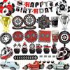 Festa a Tema Auto da Corsa Stoviglie Monouso Piatto di Carta Bicchiere Tovagliolo Palloncino Ruota Auto da Corsa Bambini Ragazzo Compleanno Decorazioni Tema Corse