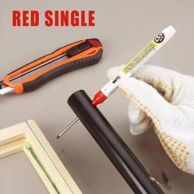 1/4Pcs Long Head Deep Hole Marker Pen Woodworking Decoration Permanent Marker Pen Waterproof Metal Perforating Pen