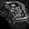 BONEST GATTI German Craftsmanship Men's Watch | Luxury Tonneau Stainless Steel Skeleton Automatic Mechanical Movement Wristwatch