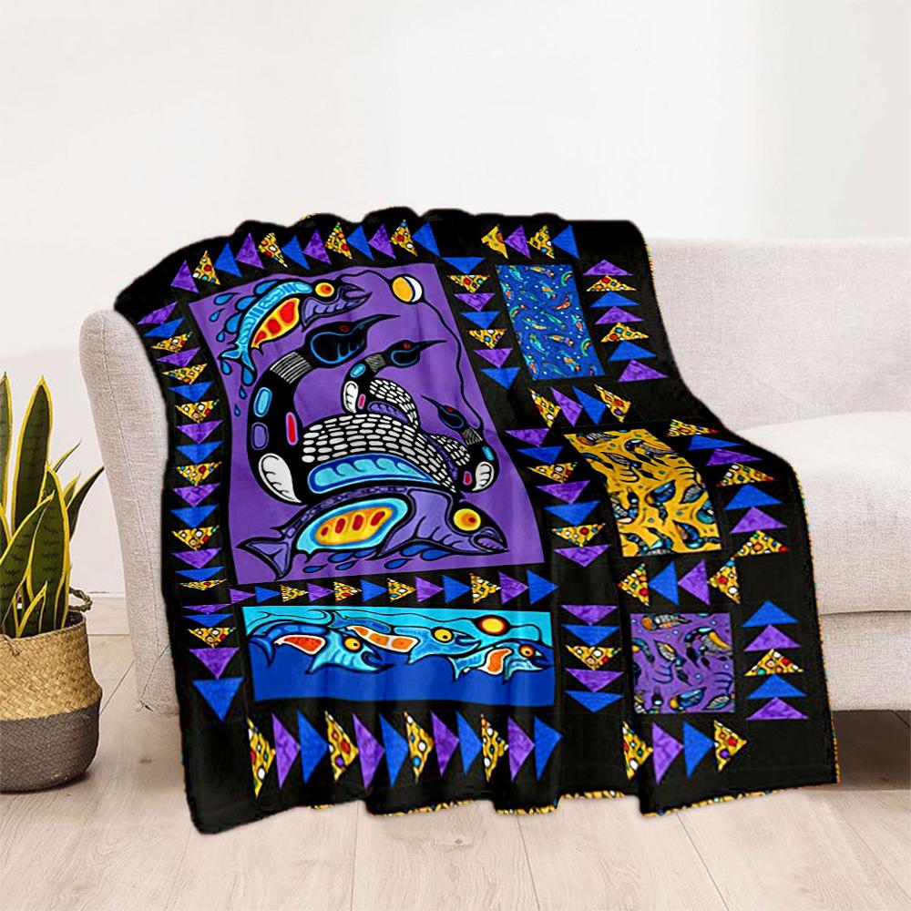 Fish Art Blanket Warmthful Decor Perfect for Office Chair Bed Sofa for All Occasions Modern Style Ideal Gift For Birthday Valentine'S Day