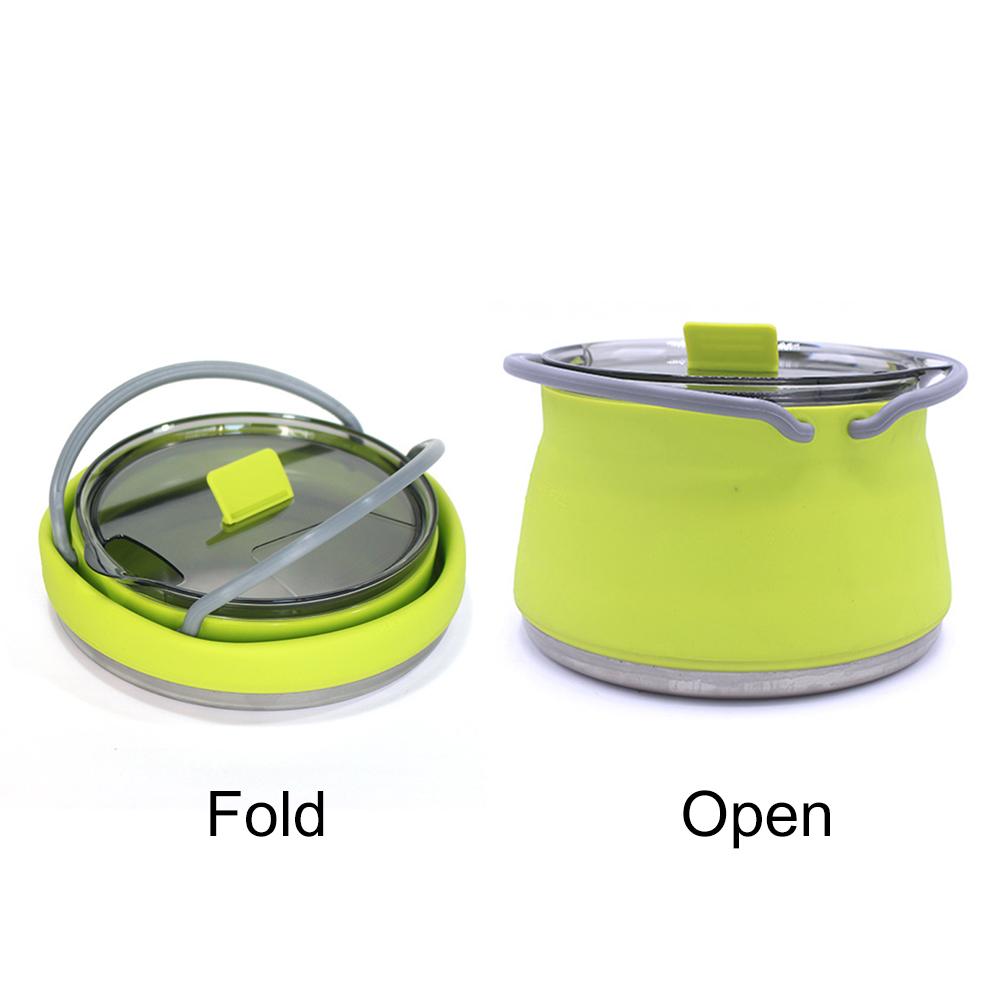 Camping Water Kettle Portable Collapsible Tea Boiling Water Pot with Handle Tableware for Camping Travel Self-Driving Essentials