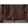 Chinese Size Vintage Red Browm Genuine Leather Jacket Light Coated First Layer Cowhide  Men Leather Jacket Fall and Winter