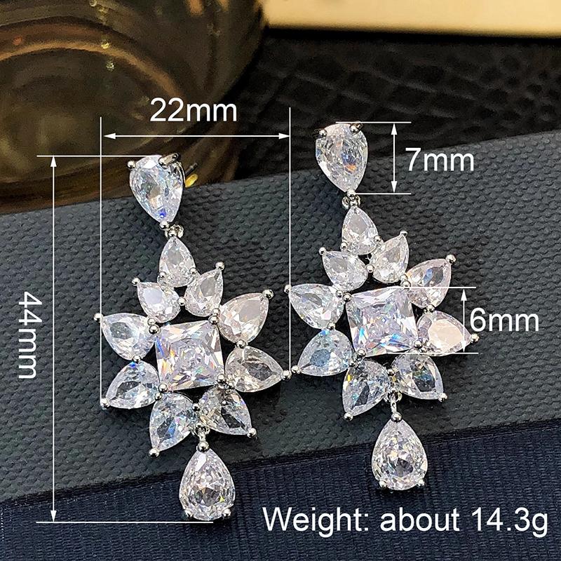 Xiaomi Huitan Sparkling Women Drop Earrings Fashion Party Daily Accessories Full Bright CZ Elegant Fancy Jewelry for Wedding Engagement