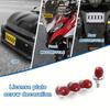 4 Stück Auto Motorrad Kennzeichenhalter Diamant Schraubenabdeckung Schale Löcher Platte Roller Zubehör für Auto Motorrad Teile