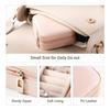 Small Jewelry Box Portable Jewelry Travel Organizer Display Storage Case for Rings Earring Necklace Bracelet, Gift for Women Girls, Pink Faux Leather
