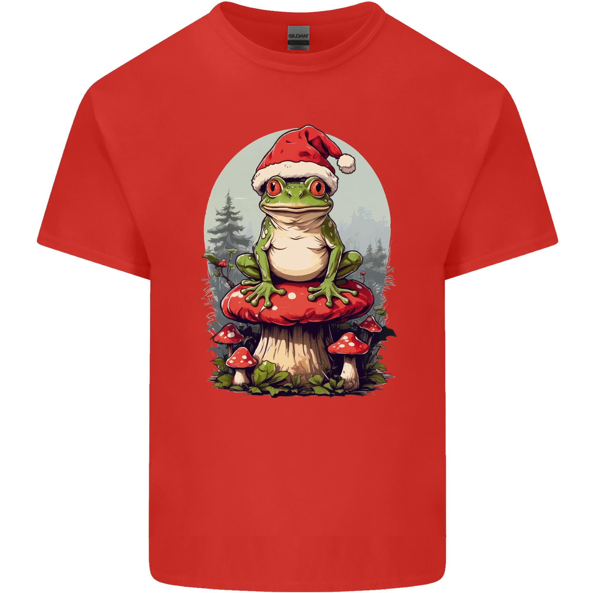 Christmas Frog Toadstool Xmas Mycology Foraging Unisexs Light Cotton TShirt S